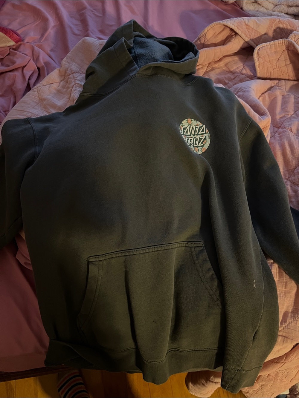 Santa Cruz Dark Gray Hoodie with Small Logo